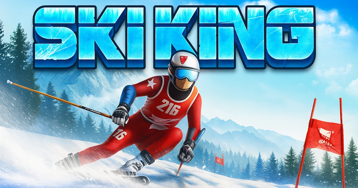 Ski King en el navegador: giros en nieve con puertas y rocas
